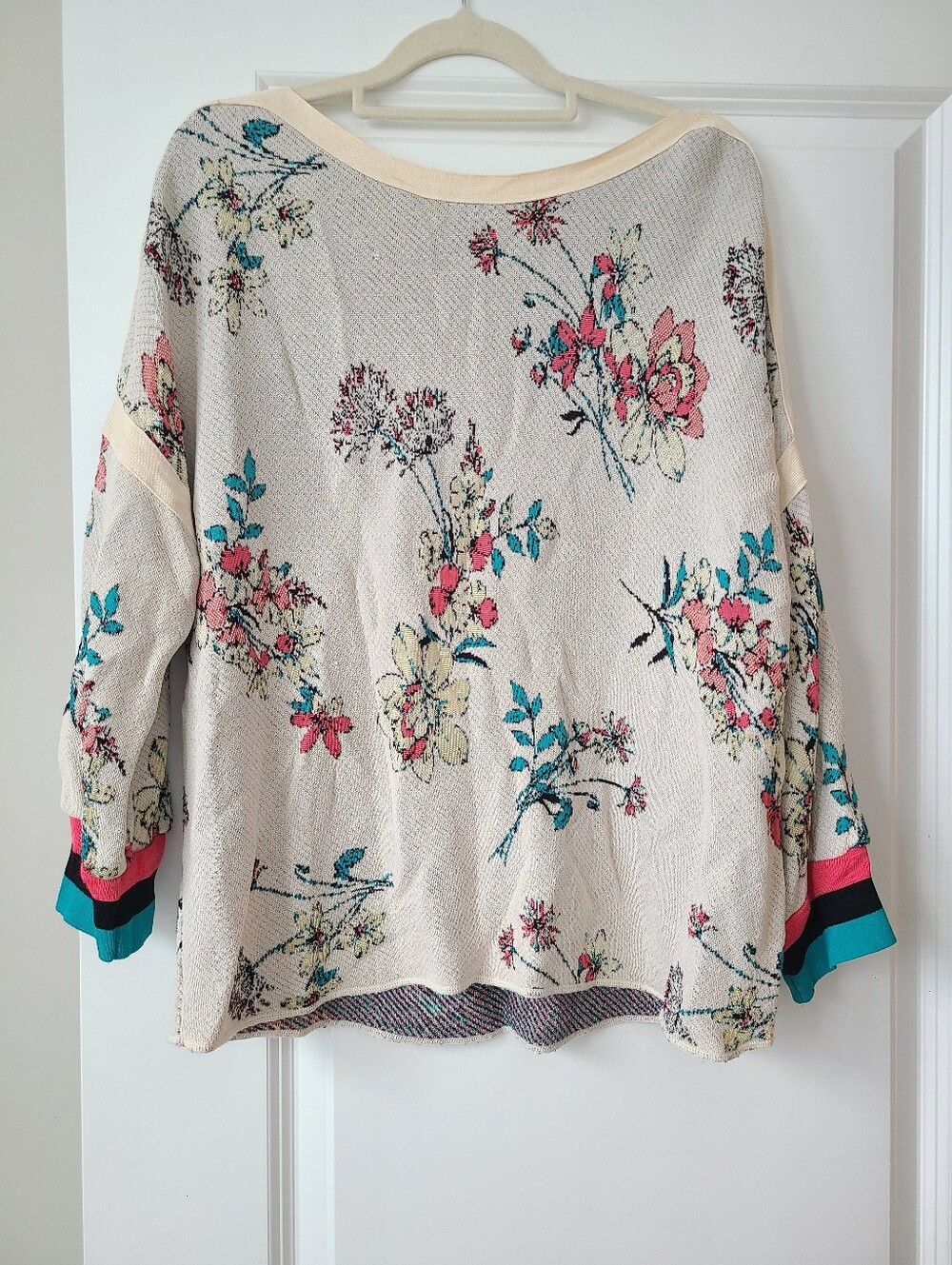 Aldomartins For Anthropologie Floral Boatneck Sweater